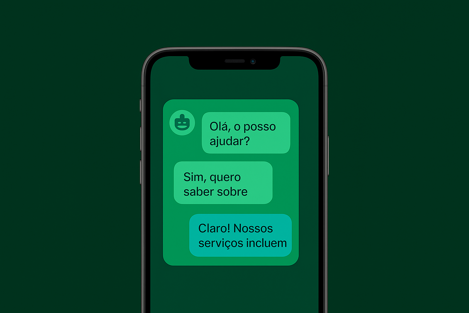 Chatbot rodando em iPhone